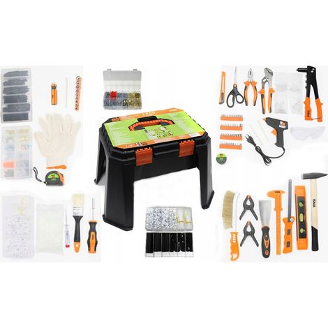 Juego de herramientas universal, caja, taburete, 1500 uds. (1/5)