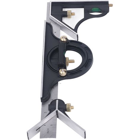 Équerre combinée 300 mm, règle de mesure de profondeur et d'angle, acier inoxydable, outil multifonction de précision (1/5)