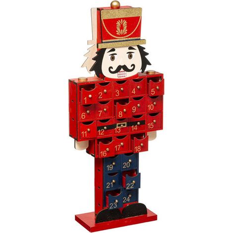 Calendrier de l'Avent Casse Noisette "La Piste" 47cm Rouge