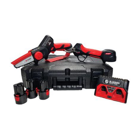KIT FORBICE PS23-25 + MINI SEGA CS22-04 BLUEBIRD - VOLT 12,6X3 AH 2,0 + VALIGETTA