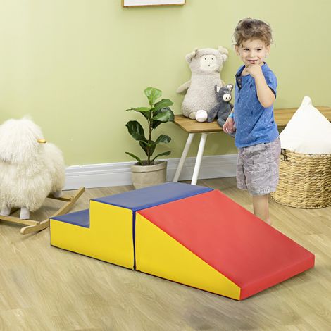 Baby-Motorikkurs, modulares Kletterspielzeug, 2 große Schaumstoffblöcke, 50 x 50 x 25 cm, mehrfarbig (1/5)