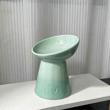 Le Creuset Cool Color Cerc Hundenapf mit Kippschutz und hohem Fuß, inklusive Schutzmatte SH1 Qingyu hoher schräger Mund