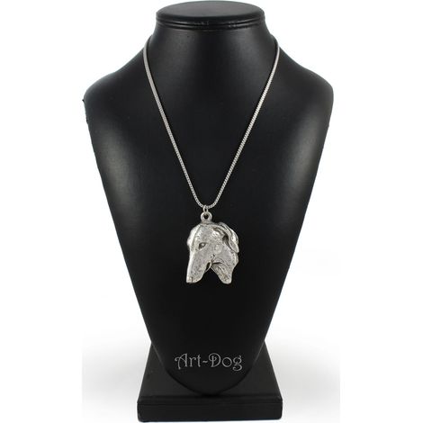 Levriero africano, Azawakh II - collana con ciondolo a forma di cane su catena d'argento, gioiello unico di Art-Dog (1/5)