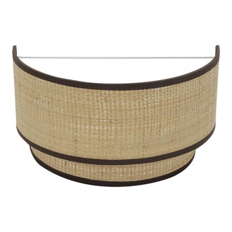 Lampada da parete roque 1xe27 naturale/marrone 17x30x15 cm