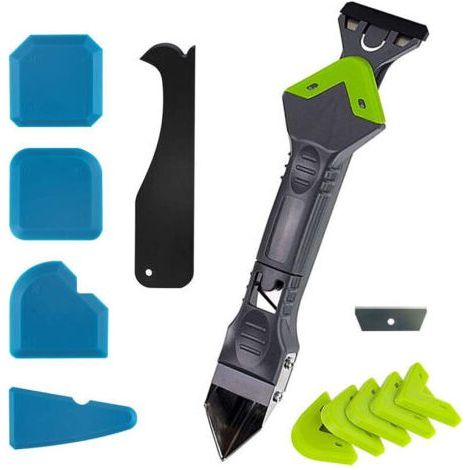 Lisseur de joints en silicone, nouveau racloir d'angle amélioré pour colle à verre et mastic silicone, ensemble de 11 pièces (1/5)