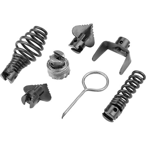 Accessoires de Plomberie Facile à Installer en Acier Manganèse Noir 7 Pièces Ressort D'extension Rond pour Déboucheur de Canalisation Professionnel, pour Toilettes et Éviers (1/5)