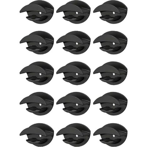 Set of 15 self-adhesive wall hooks for wide-brimmed baseball hats – Heavy-duty, no-drill storage organizer for bathroom, bedroom, entryway, closet, black (1/5)