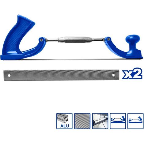 Support de lime plaque aluminium 14 pouces WADFOW avec deux lames en acier au carbone