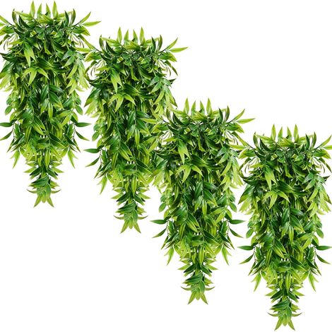 4 plantas colgantes artificiales de 79 cm, resistentes a los rayos UV, realistas, con hojas colgantes artificiales para el hogar y el exterior. (1/5)