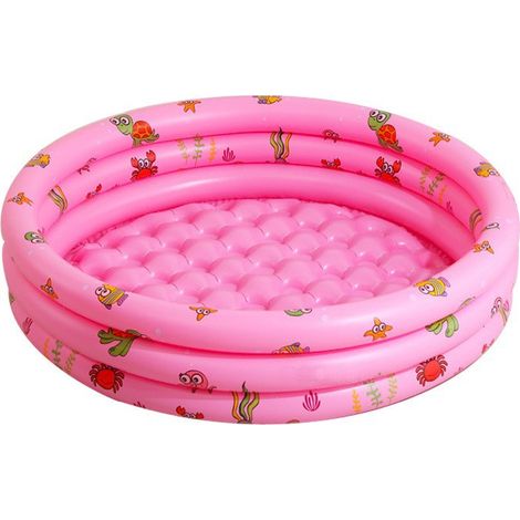 Piscine Gonflable Ronde Enfant 100x35cm - Pataugeoire d'Eau pour Intérieur et Extérieur,rose (1/5)