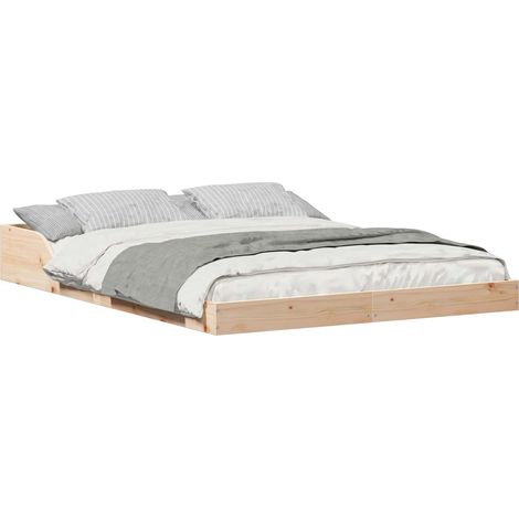 Maison Exclusive - Bettrahmen Braun 140 x 190 cm Massives Kiefern