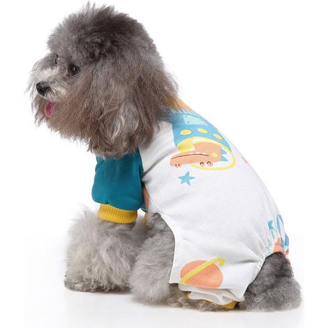 1 pyjama pour animaux de compagnie, motif astronaute, taille S/M/L/XL, polyester, adapté aux chiens et chats (1/5)
