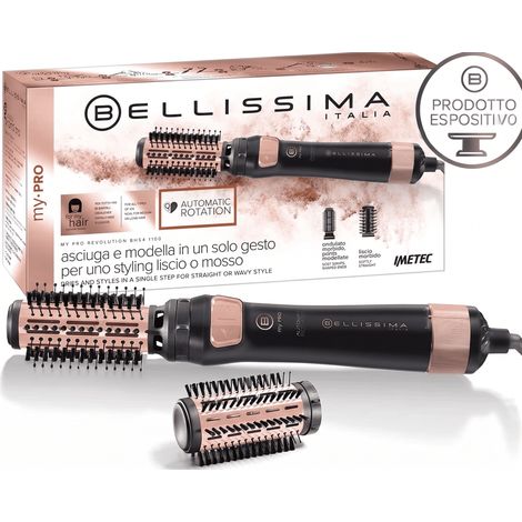 Imetec Bellissima BHS4-1100 Spazzola ad Aria Calda Ionizzatore Anti-Crespo
