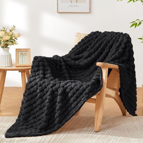 Plaid Polaire Noir pour Canapé 150x200 cm (1/5)