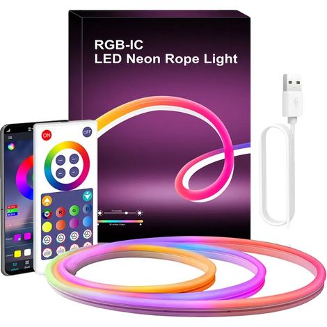 Ruban LED, synchronisation musicale, contrôlé par application, 3m bluetooth (1/2)
