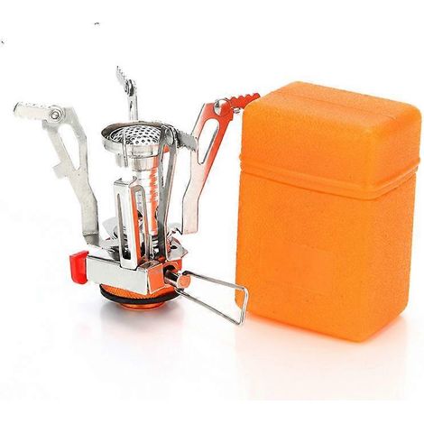Réchaud de camping mini-cuisinière portable à gaz propane/butane pour pique-nique, barbecue et randonnée, ultraléger. Fonctionne au propane et au butane. (1/5)