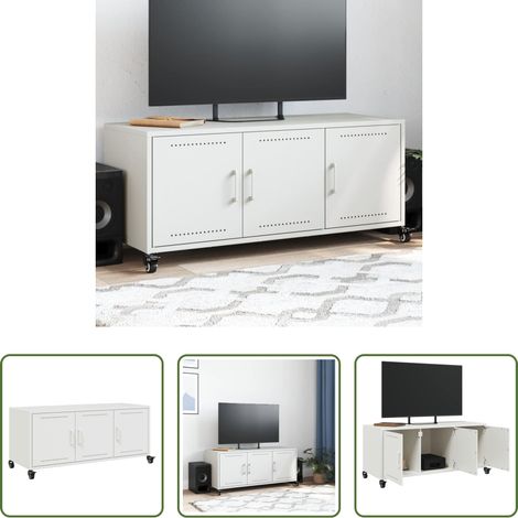 vidaXL Stahl - TV-Schrank Weiß 100,5x39x43,5 cm Kaltgewalzter Stahl (1/5)
