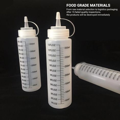 flacon souple de 350 ml pour condiments, flacon distributeur de vinaigrette, flacon vide, accessoires de cuisine (1/5)