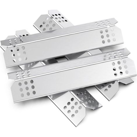 Lot de 4 38.1CM Diffuseur Chaleur Universels,Pièces de Rechange Universal Flavorizer Bar,Compatible avec la Plupart des modèles de Gril à gaz,Plaques chauffantes pour Barbecuer(Acier i (1/4)