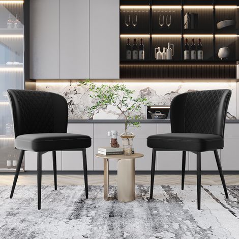 Velvet dining chair (2 pcs), dark green, Modern Vanity Chair Kitchen Accent Occasional Chair (1/5)