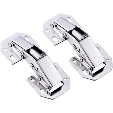 Charnières pour portes de placards de cuisine - invisibles, sans interstices, installation facile - 2 pièces, 7,6 cm, argent
