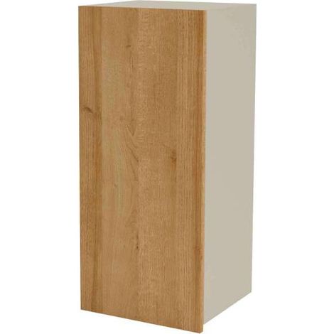 Mueble de cocina alto con una puerta en gris cream y roble vega. 90 cm(alto)40 cm(ancho)35 cm(largo) (1/4)