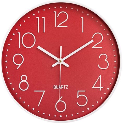 Silent Wall Clock 12 Inch Quartz Kitchen Clock Battery Operated Round Modern Home Decor for Living Room Office Classroom Bedroom (1/5)