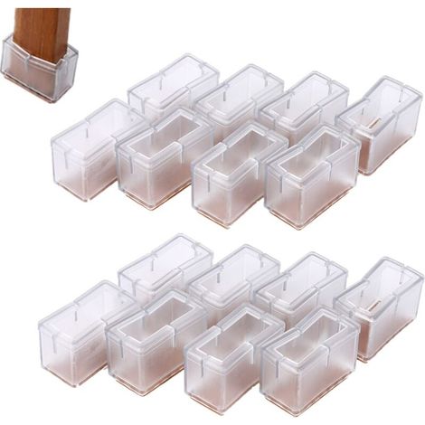 Chaise Pieds Protecteur Protège jambes de chaise Embouts Chaise Casquettes Pieds rectangulaires en silicone pour Pieds De Meubles (1/5)