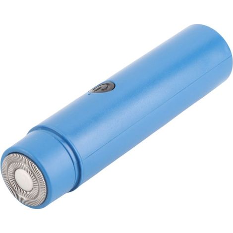 Mini recortadora eléctrica de barba, recargable por USB, portátil, rotativa, para hombres y mujeres, azul.