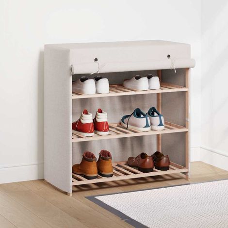 248194 Shoe Cabinet with Cover White 79x40x80 cm Fabric vidaXL (1/5)