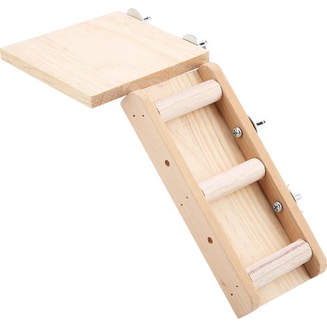 Ensemble de jouets en bois pour perroquet et hamster : échelle et plateforme, petits jouets pour animaux, kits d'escalade (1/5)