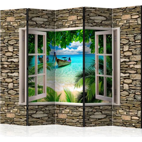 Paravent 5 Volets "Tropical Beach" 172x225cm (1/2)