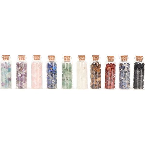 Set de 10 Pierres de Guérison en Cristal, Formes et Couleurs Variées, Portable, Idéal pour Collection, DIY et Décoration (1/5)