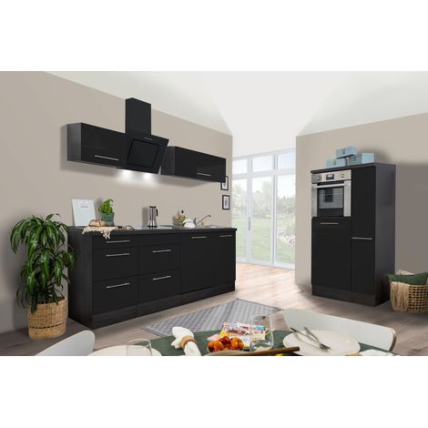 Cuisine Kitchenette Chêne Noir Amanda 310 cm Respekta Premium
