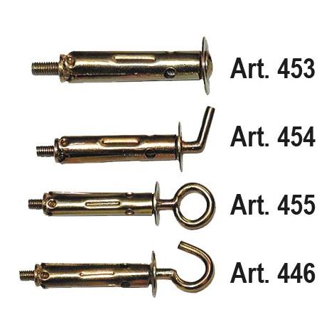 Mini tasselli in Acciaio M3 - foro   6 mm - Art. 454 - Gancio corto Conf. 200 Pz