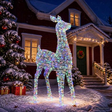 vidaXL Reno de Navidad LED LOVIISA 900 LED Multicolor (1/5)