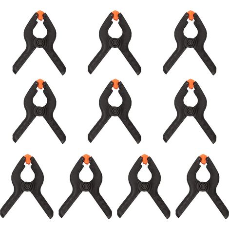 10er-Pack 5,1 cm Nylon-Federzwingen – Mini schwarze Nylon-Kunststoffzwingen für Hintergründe, Musselin, Fotohintergründe – Für Werkstatt und Fotostudio