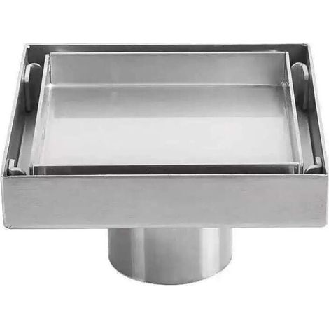 Siphon de sol invisible en acier inoxydable 304 drain de sol déodorant épaissi carré 1010cm (1/5)