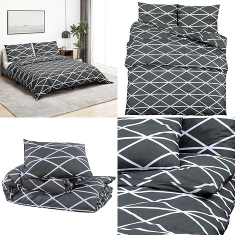 Ensemble de housse de couette Gris 260x240 cm Coton - Housses De Couette - Linge De Lit - Literie - Drap Housse - Coton - Home & Living (1/5)