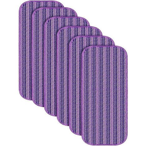 Lingettes réutilisables pour balai à franges Wet Jet Mop - Lot de 6 lingettes lavables en microfibre pour nettoyage à sec ou humide (1/4)