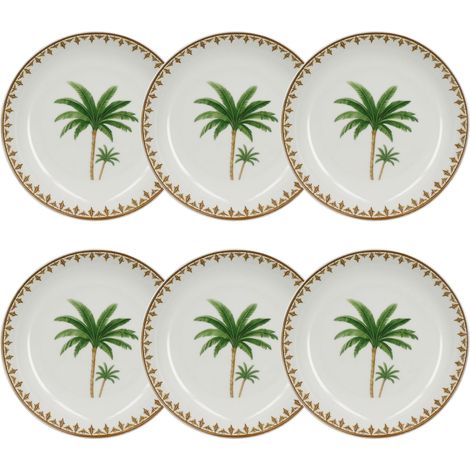 Lot de 6 assiettes creuses en porcelaine, ATLAS
