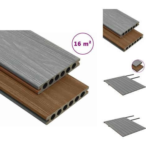 Fußböden & Teppichböden - Living WPC Terrassendielen mit Zubehör Braun und Grau 16 m² 2,2 m (1/5)