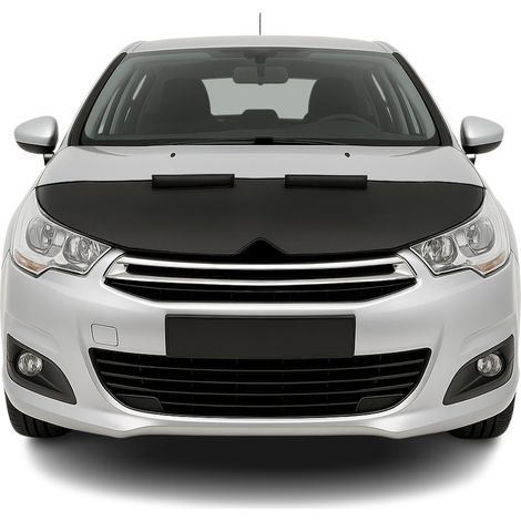 Protège Capot compatible avec Citroën C4 2004 à 2010, Bra de Capot Protection, Noir (1/5)