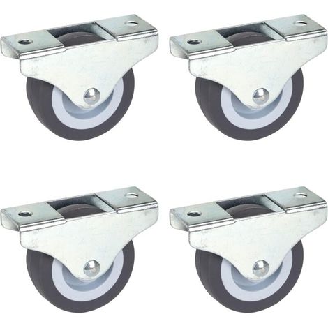 Feste Möbelrollen, 4 Stück, 50 mm x 19 mm, TPE, richtungsgebundene Montage, Tragkraft 165 kg, hinterlässt keine Spuren (1/5)