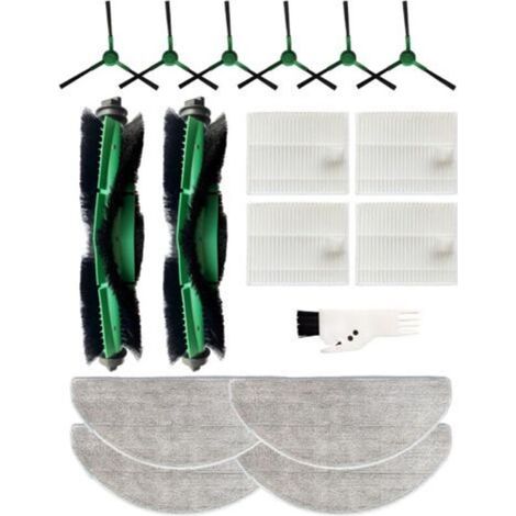 17 Pièces Accessoires pour iRobot Roomba 105 Combo/Roomba Combo Essential Y0112/Y011240/Y0110/Y0140/Y014020/Combo 2 Essential: 2 Brosses Principales 6 Brosses Latérales 4 Filtres 4 Chiffons (1/5)