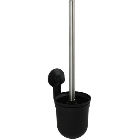 Escobillero con soporte de pared para fijación PP ABS y PVC Súper ventosas Negro mate MSV