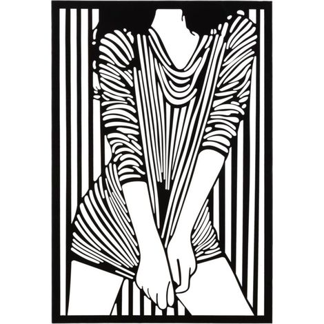 Pannello decorativo da parete in metallo nero, 40x1,3x60 cm – Fashionable (1/5)