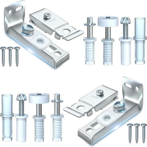 Kit de réparation de matériel de porte pliante - Lot de 2 pièces de rechange pour portes de placard coulissantes pliantes comprenant un support supérieur et inférieur, un pivot de 3/8", une roue de gu (1/5)