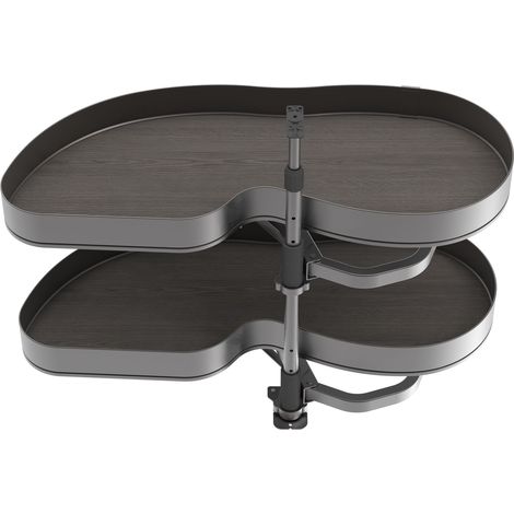 Emuca Angolare Lake Harmony per mobili da cucina, Sinistra, Altezza regolabile, Acciaio e legno, Grigio antracite
