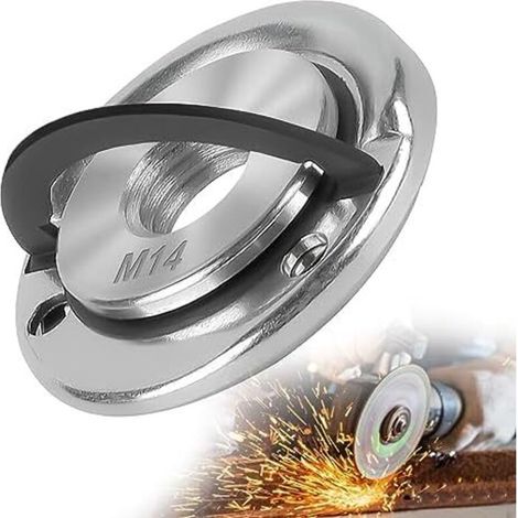 CSPARKV M14 Écrou à serrage rapide pour meuleuse d'angle avec anneau de traction - Écrou à serrage rapide sans outils pour le travail du métal, la coupe de pierre et le ponçage du bois (1/5)